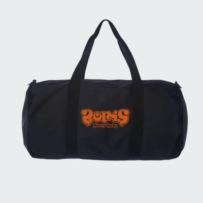 “HEAVY ROCKS” EMBROIDERED BLACK DUFFEL BAG