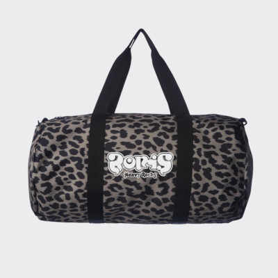 “HEAVY ROCKS” EMBROIDERED CHEETAH DUFFEL BAG