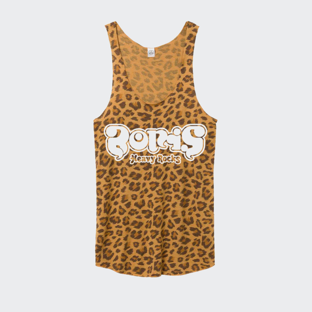 “HEAVY ROCKS” LEOPARD RACERBACK TANK TOP